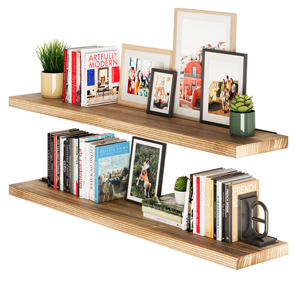 FORTE 72x 9.8 Floating Shelves for Wall Decor, Living Room Book