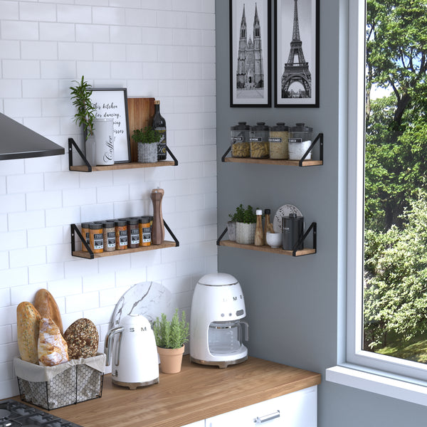 AVILA Kitchen Floating Shelves and Spice Rack Wall Mount – 24