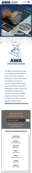 WeatherWool is proud to work with Ranchers Certified by the American Wool Assurance, assuring WeatherWool and its customers “that sheep in the AWA program are living with a high standard of care”.