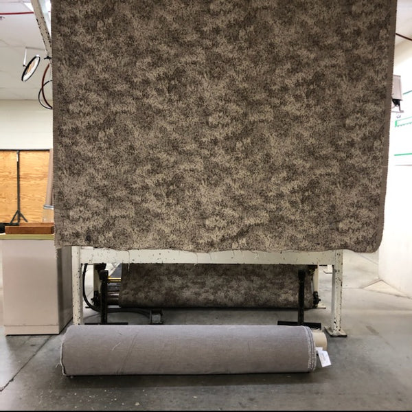 WeatherWool FullWeight 100% Merino Jacquard Lynx Pattern Fabric at MTL (Material Technology and Logistics). This bolt of Fabric is undergoing Final Inspection after weaving has been completed. The Fabric will next go to American Woolen Company for finishing.