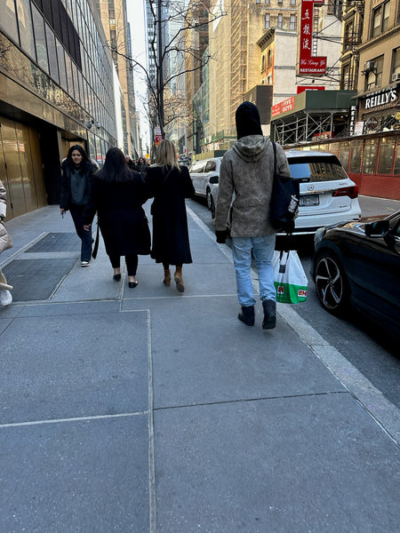 WeatherWool Lynx Pattern Anorak spotted on the streets of New York, Rockefeller Center, midtown Manhattan, 20 December 2023