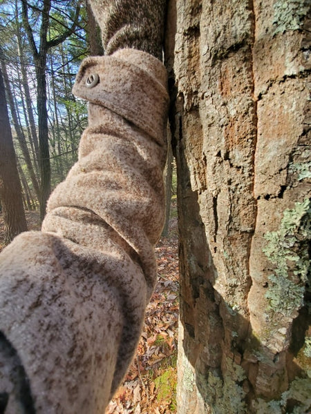 WeatherWool Advisor David Alexander is a professional Naturalist who provided us with several photos comparing Lynx Pattern to the bark of several different types of trees, including this Chestnut Oak
