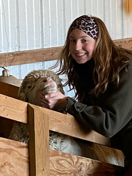 Shearing in March 2020 at PM Ranch, owned by WeatherWool Advisor Bob Padula.  We plan to make WeatherWool garments from this wool before 2021. Helping out are his daughters (who have both raised their own prize-winning sheep!).  The Ladies are wearing WeatherWool Anoraks and Neck Gaiters.
