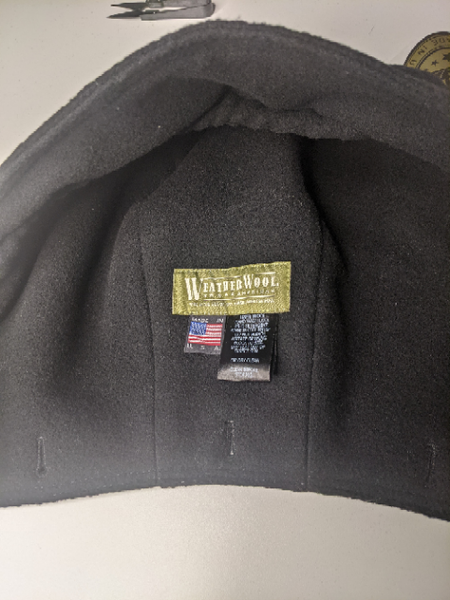 WeatherWool will rearrange the labels on the Double Hood so that when the labels are visible (when the Hood is hanging upside down behind the wearer) the American Flag will be right-side up!