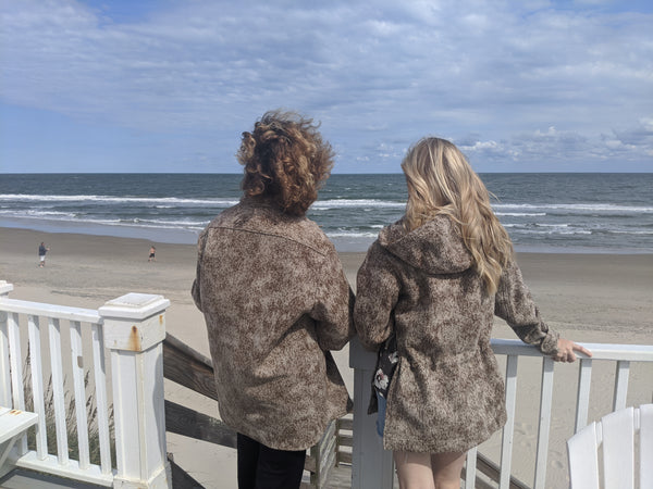 WeatherWool Lynx Pattern (ShirtJac and Anorak) on the Beach in Corolla (Outer Banks) North Carolina