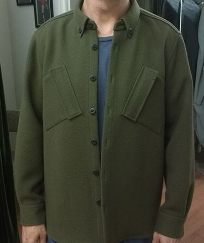 WeatherWool ShirtJac with experimental-design slanted front pockets