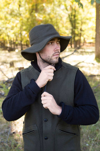 WeatherWool Advisor Chase Burnett in Drab Vest and Big Brim Boonie Hat