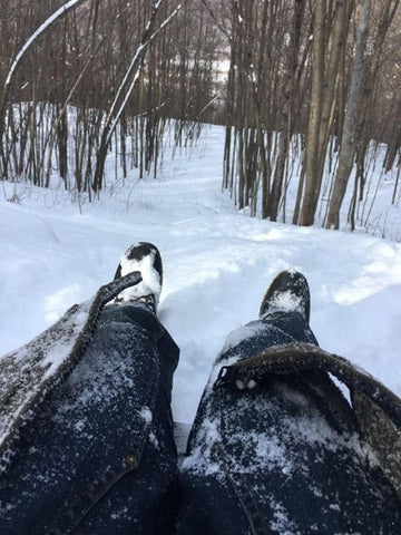 @SisterPearl wrapped her WeatherWool Hoodie around her waist and used it as a sled. The Hoodie was not damaged, and worked just fine as a makeshift sled!!