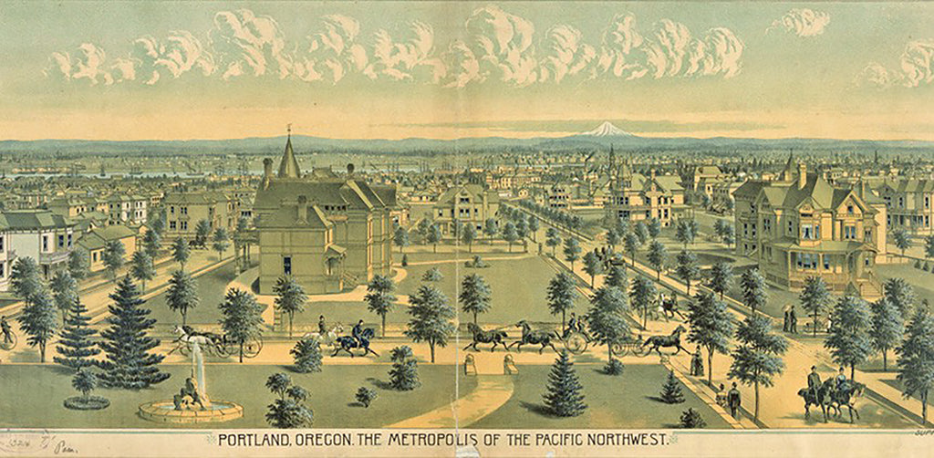 Historic drawing of Slabtown Portland