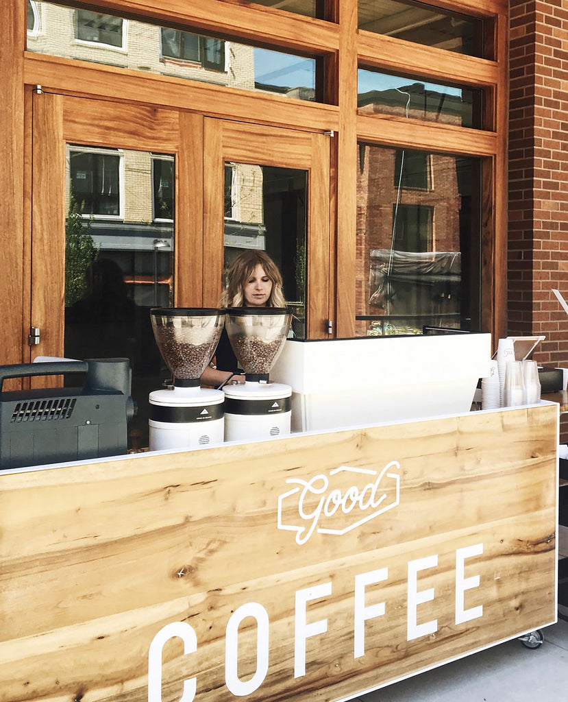 Barista at Good Coffee cart Portland 