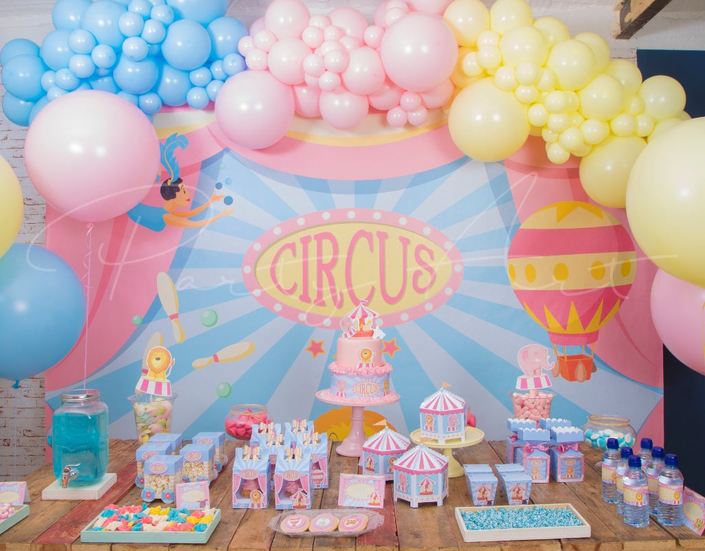 Kit oro rosa decoración cumpleaños - Circus Fiesta