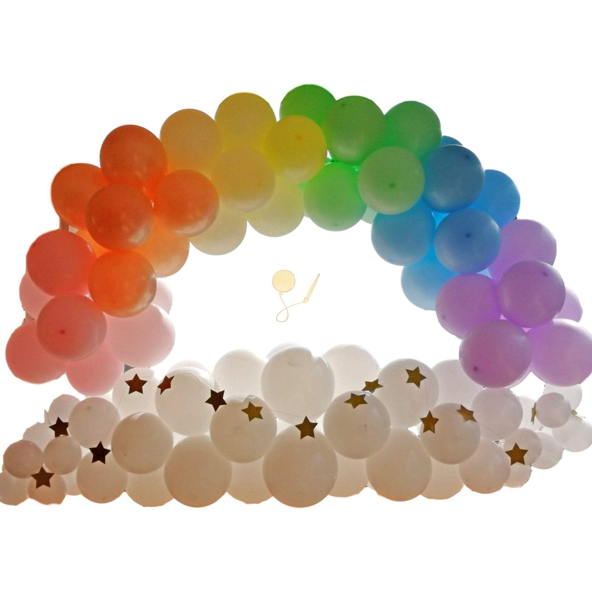 Arreglo Globos Arcoiris Con Nubes Inflado