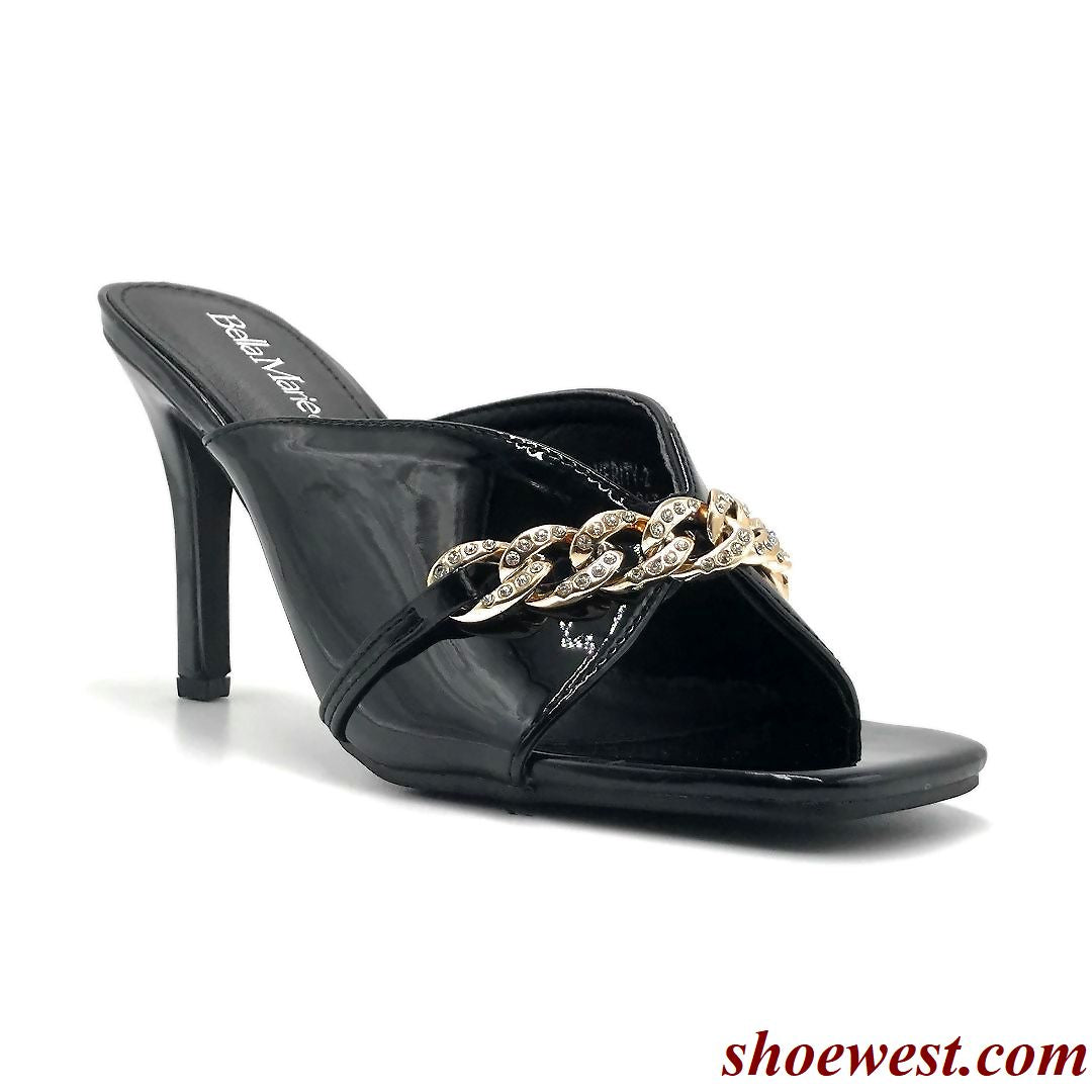 Kruis aan Pidgin koppel Verity-2 Square Toe Mule Heeled Slider Sandal For Women's Bella Marie– Shoe  West