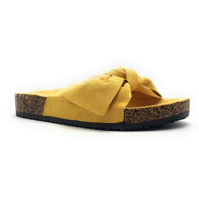 mustard colored flat shoes