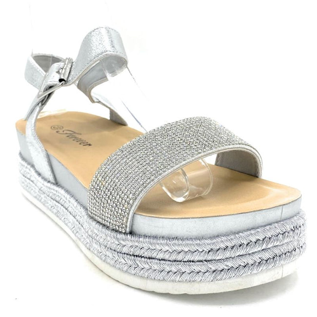 silver color sandals