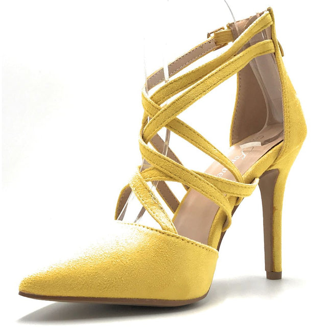 mustard color women's pumps