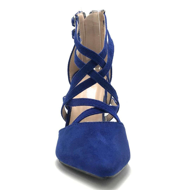 blue color heels