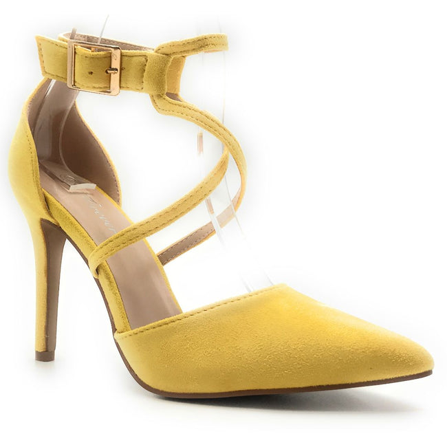 mustard color women's pumps