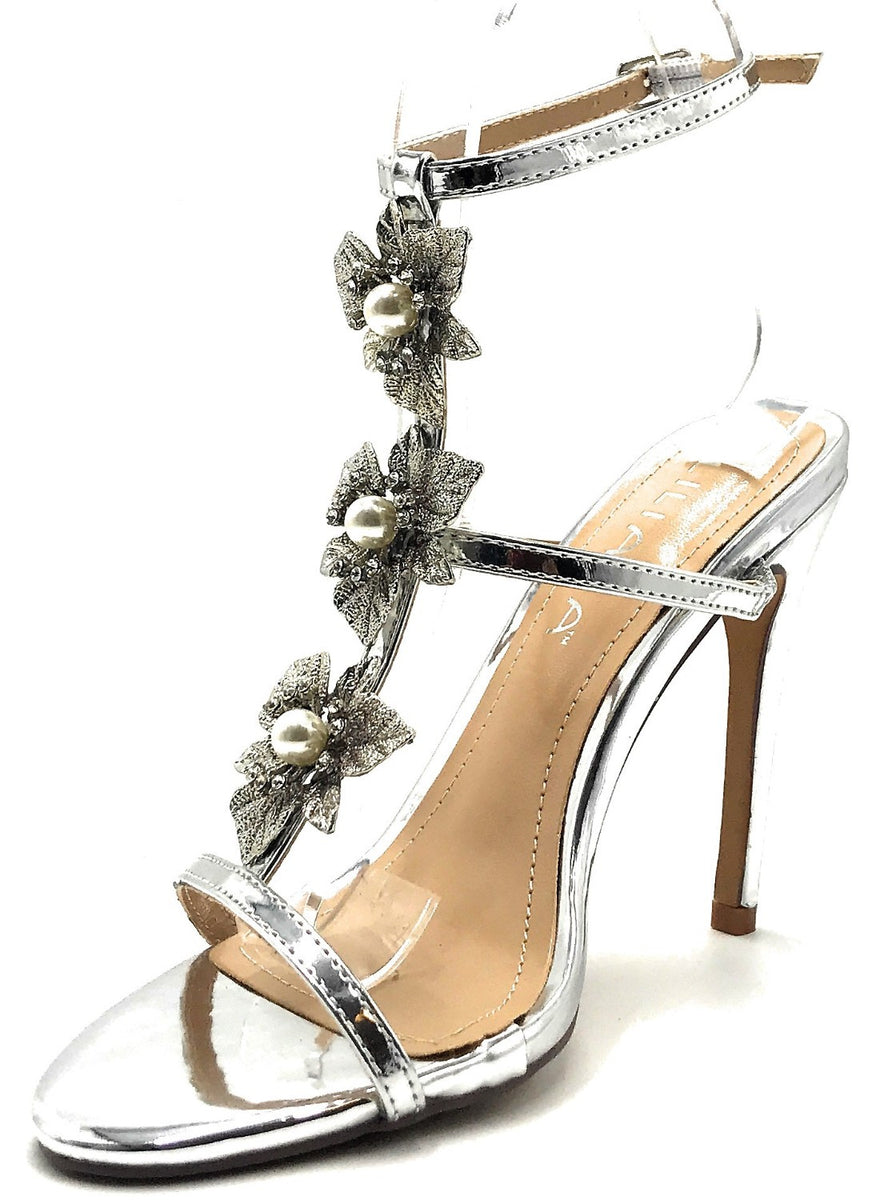 Liliana Golden-138 High Heel Open Toe Ankle Strap Rhinestones Sexy ...