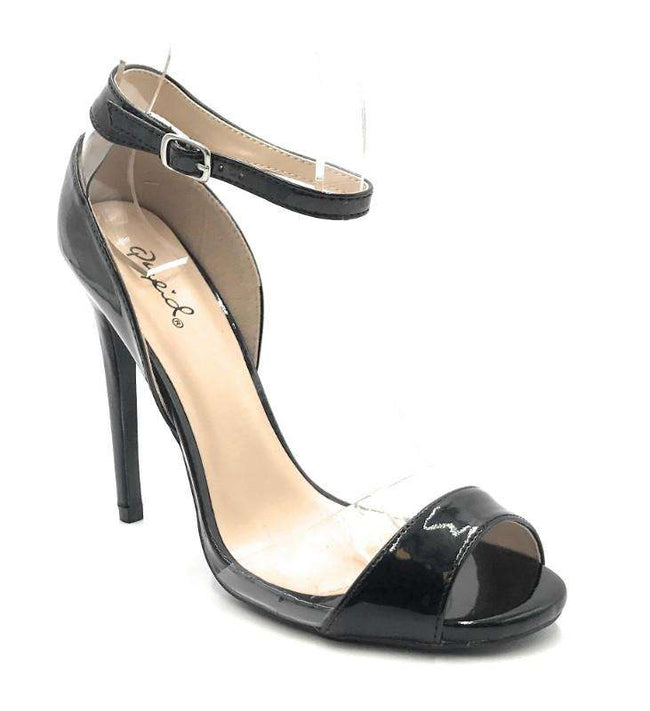 black heels with diamond ankle strap