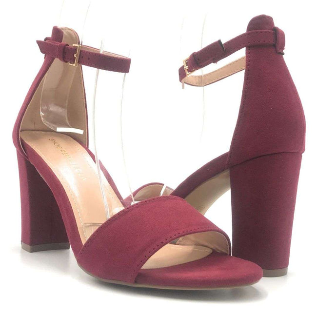 burgundy color heels