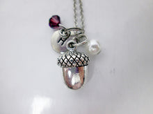 Load image into Gallery viewer, acorn necklace with personalization