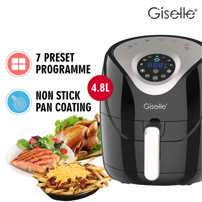 Giselle 4 8l Digital Air Fryer With Touch Control Timer Temperature Co Alpha Living