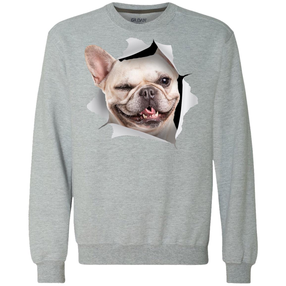 Black & White Frenchie Heavyweight Crewneck Sweatshirt - Winston & Bear