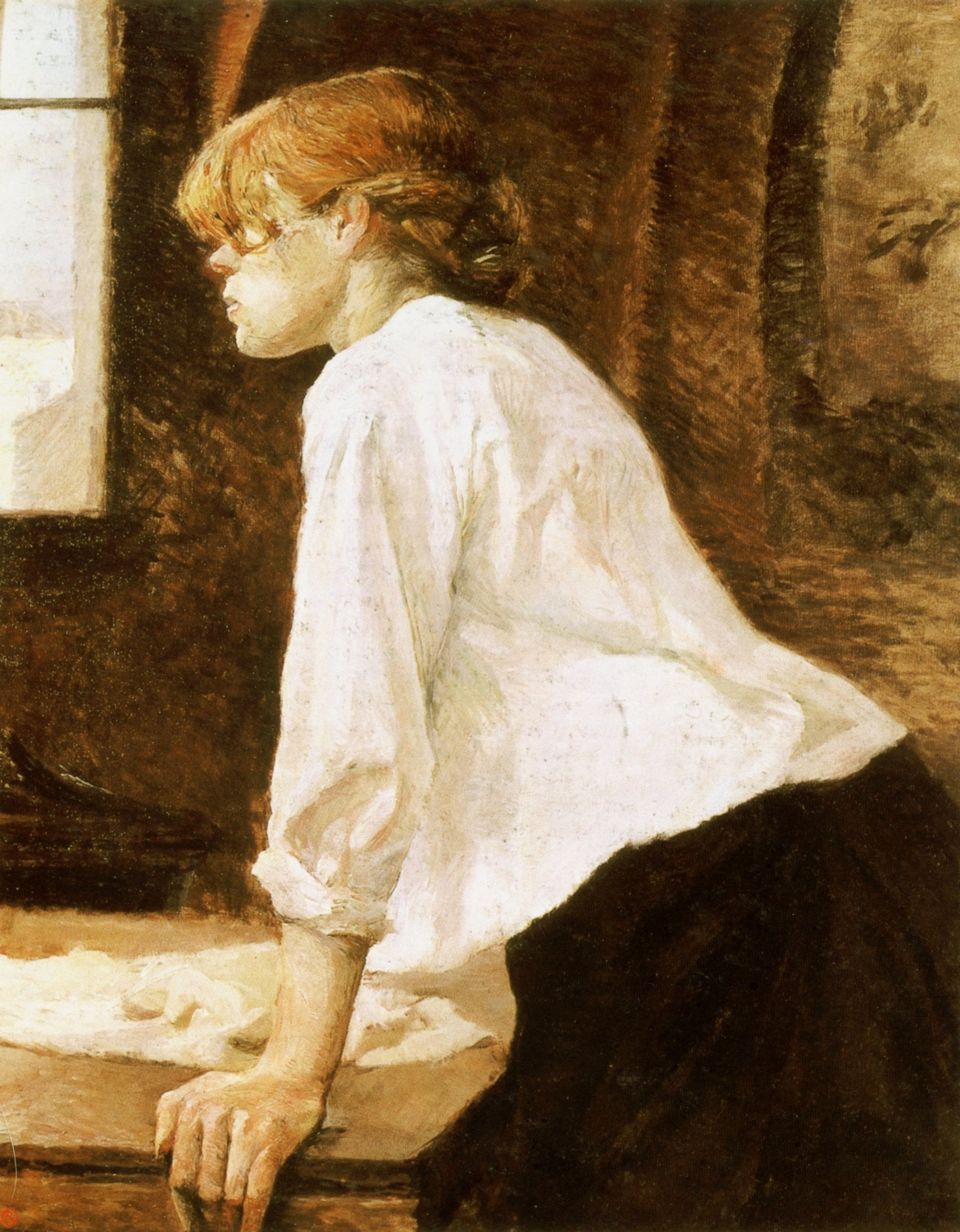 Reprodução a óleo em tela de A Lavadeira, Henri De Toulouse-Lautrec