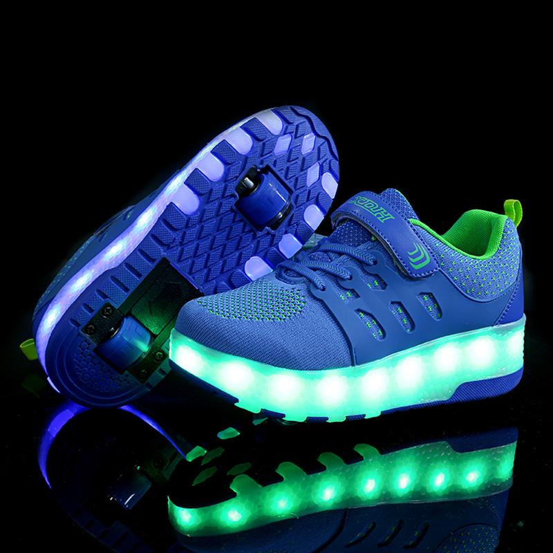 Light Up Roller Shoes Wheeled LED Skate 