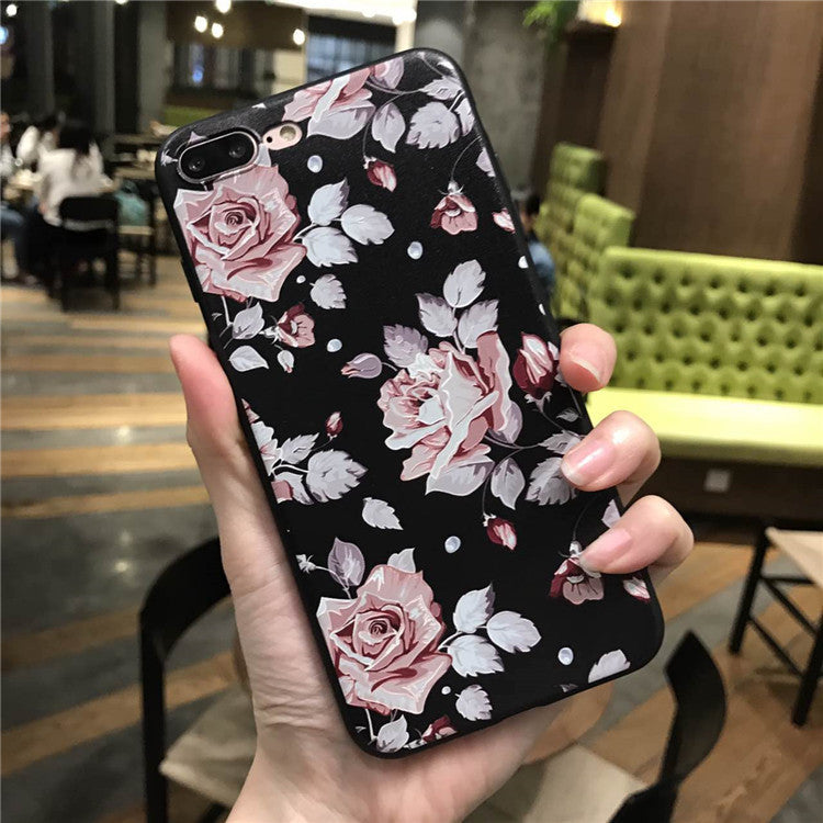 coque iphone 7 fleur rose rouge