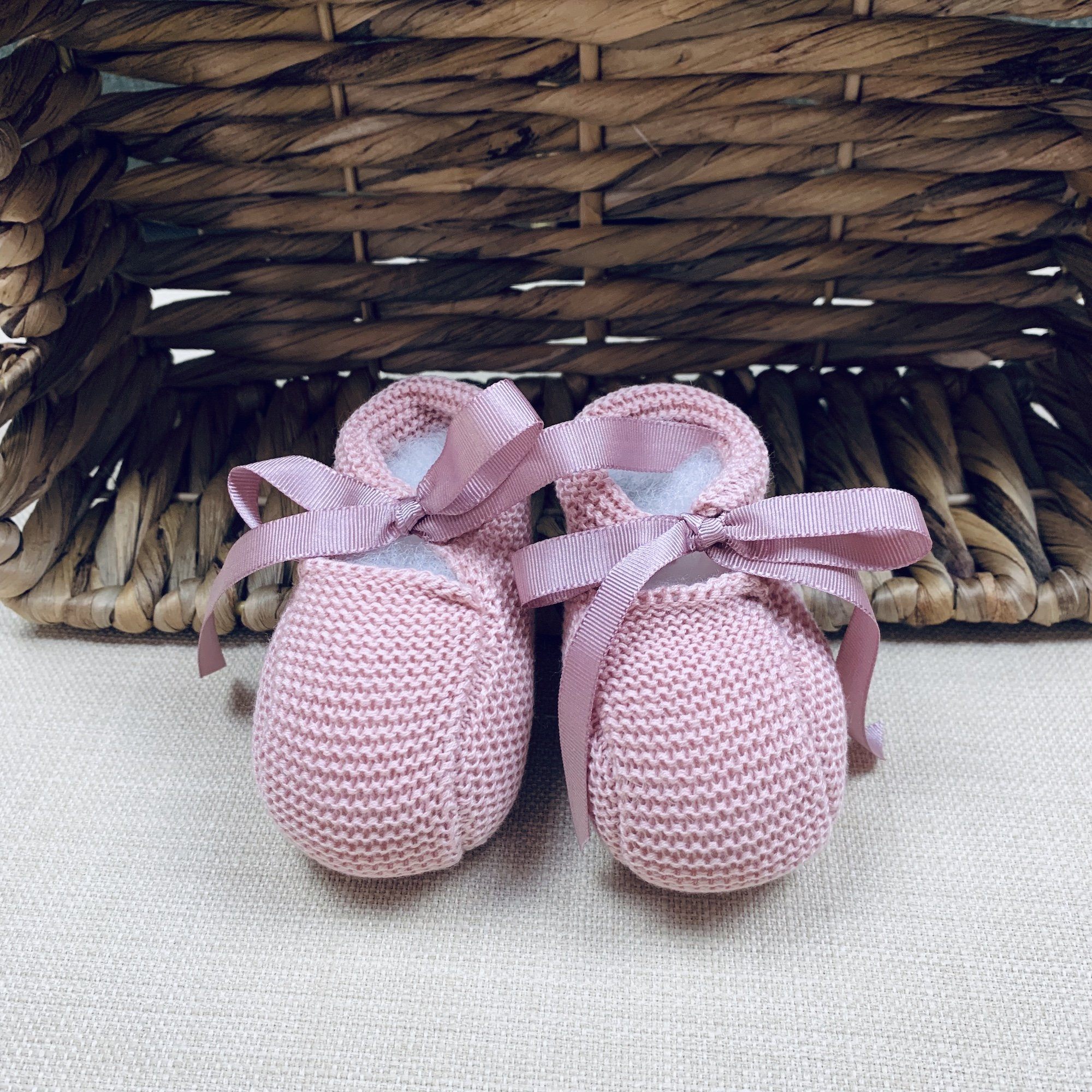 pink newborn booties