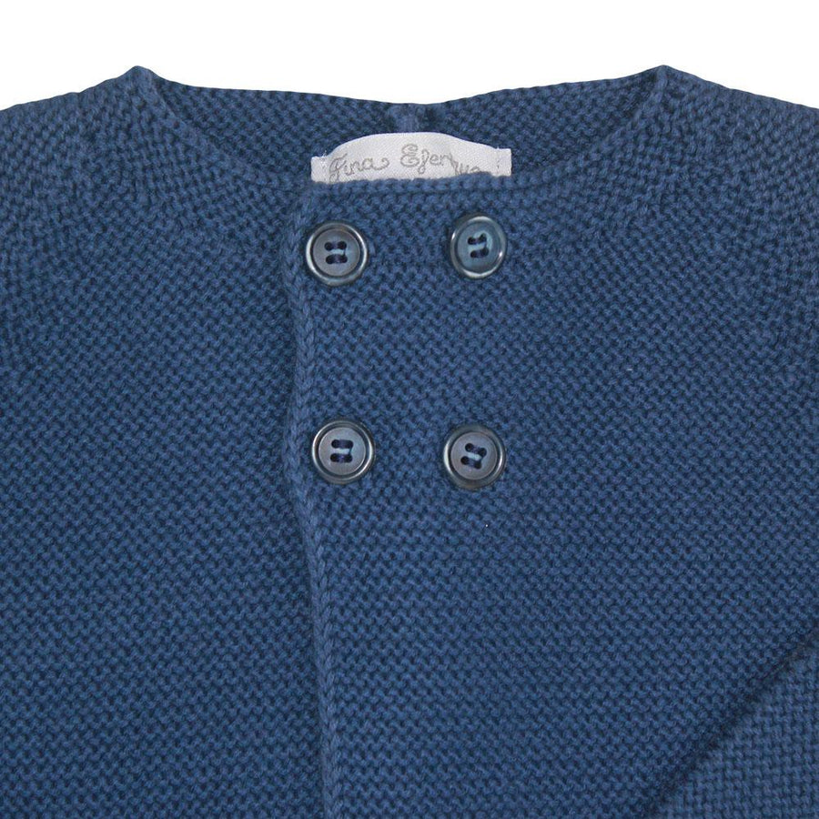 Baby Boys Blue Cotton Cardigan | orkids 