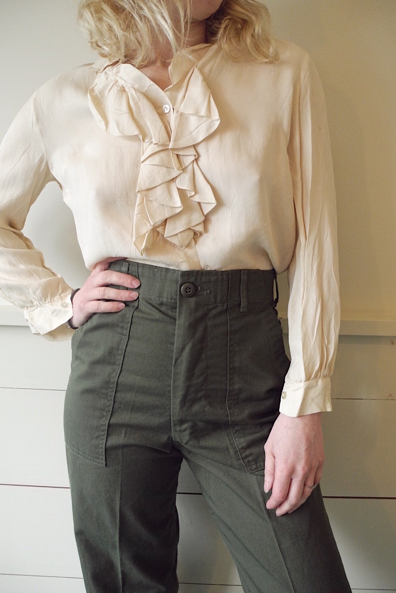 High Waisted Army Surplus Trousers 