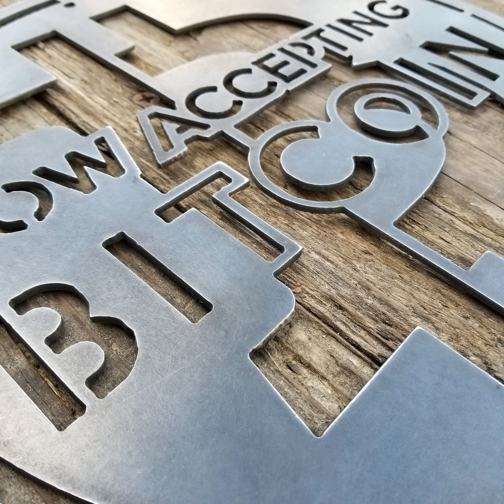 Now Accepting Bitcoin Sign - Metal Merchant Sign, BTC, Metal Bitcoin ...