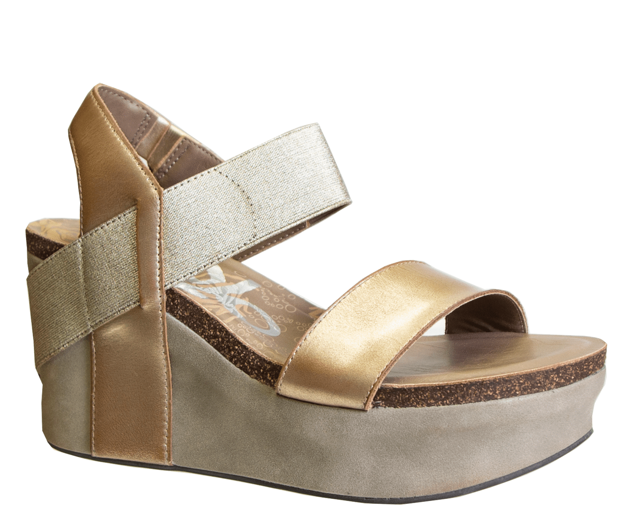 Bushnell in Gold Wedge Sandals 