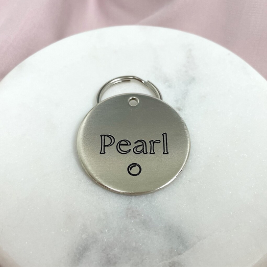 Pearl Design Engraved Pet ID Tag
