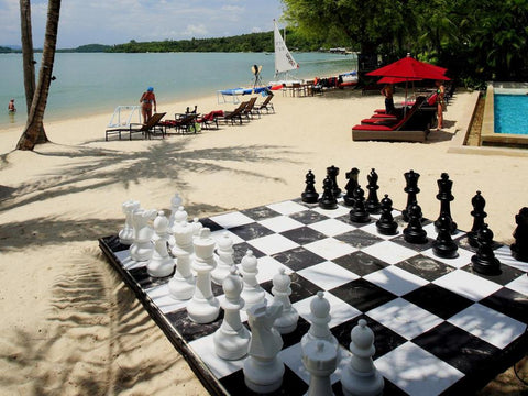 Giant chess board at hotel Blue Water  Beautiful islands, Blue water,  Giant chess