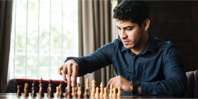 man playing chess