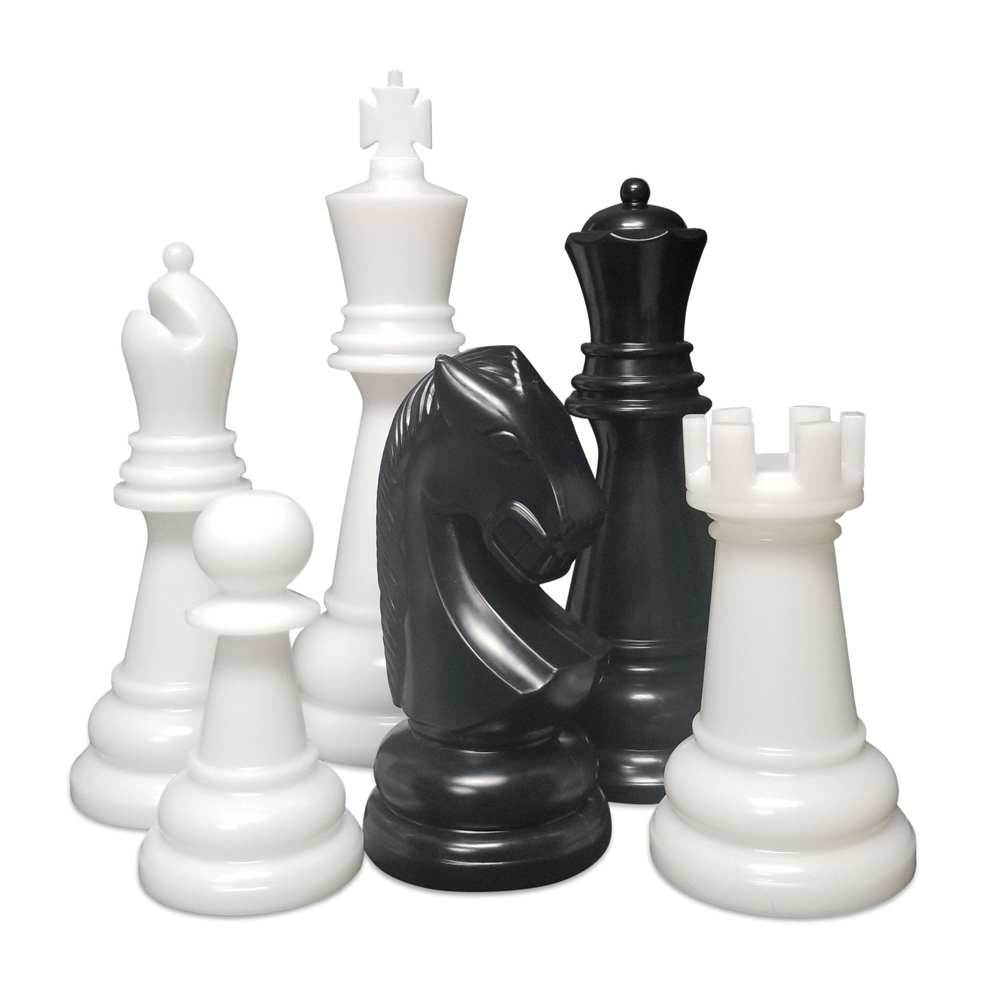 MegaChess Giant Premium Chess Pieces Complete Set with 25 inch Tall King - Black and White, Size: King 1 Black and 1 White Piece