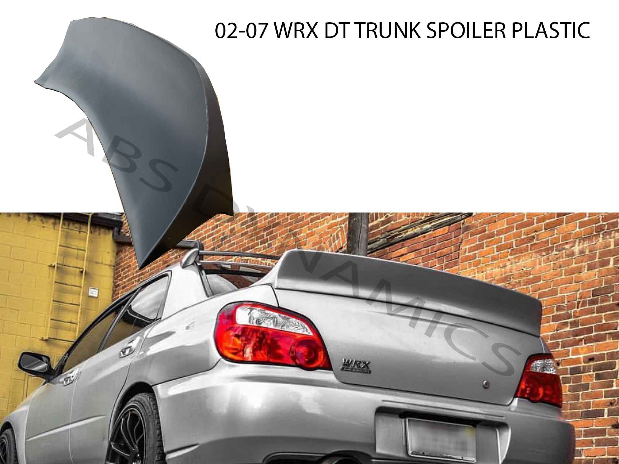 02 07 Subaru Impreza Wrx Sti Trunk Duck Tail High Kick Spoiler Abs Dynamics