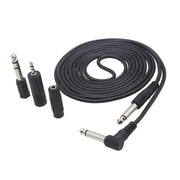 Câble audio pour guitare instrumentale de 3M/ 10 pieds, 6,35mm à angle droit avec 3 adaptateurs noirs de 3m - Beewik-Shop.com