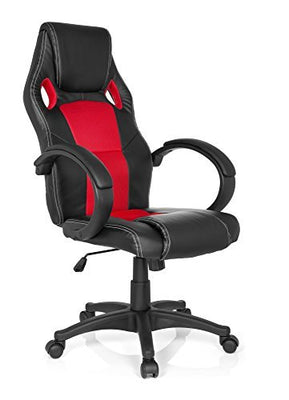 MyBuero Chaise Gaming / Chaise de bureau GAMING ZONE PRO simili-cuir / tissu à maille noir/rouge - Beewik-Shop.com