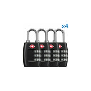4Pcs Serrure à bagages approuvée par la TSA Voyage, cadenas de voyage à combinaison à 3 chiffres réinitialisable comme indiqués - Beewik-Shop.com