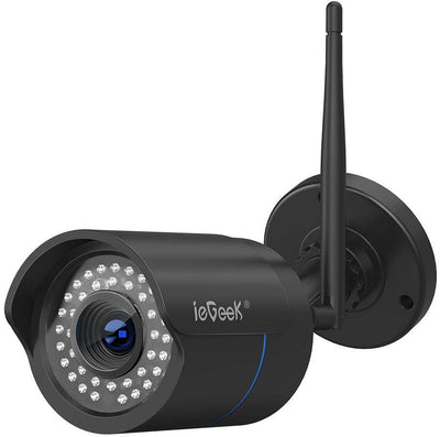 Caméra Surveillance WiFi, ieGeek HD 1080P Caméra IP Extérieur, Caméra de Sécurité avec étanche IP66, Vision Nocturne, Alerte de Détection de Mouvement, Email Push, Supporte Micro SD 128Go –Noir - Beewik-Shop.com