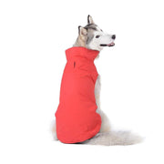 Bwiv Manteau d'hiver pour Chiens Grand Veste Vêtement Imperméable Intérieur Polaire avec Un Ouverture pour la Passage du Harnais ou la Laisse Rouge 4XL - Beewik-Shop.com