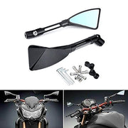 KaTur Lot de 2 rétroviseurs pour moto triangle noir style lame démon aluminium a billettes usiné CNC 0MM outil montage boulons pour Yamaha MT-01 MT-03 WR TDM TDR TW Fazer XJR TDM XJ XTZ V Max WR FZ1 FZ6 FZ8. - Beewik-Shop.com