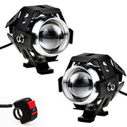 Justech 2pcs 125W Phare Moto Feux Additionnels LED Phares Avant Moto Anti Brouillard Projecteur Spot LED Moto 3000LM U5 Etanche pour Moto Quad Scooter - avec Interrupteur ON OFF de Feux - Beewik-Shop.com