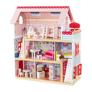 KidKraft 65054 Maison de poupées en bois Chelsea incluant accessoires et mobilier, 3 étages de jeu pour poupées 30 cm - Beewik-Shop.com