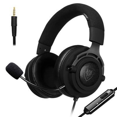 Casque Gaming pour PS4 Xbox One Ecouteur Gamer Stéréo avec Microphone Filaire Réglable Contrôle du Volume Bandeau Flexible pour PC Ordinateur Portable Tablette Mac Conférence Vidéo (Rouge - Noir) - Beewik-Shop.com